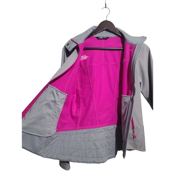The North Face Calentito 2 WindWall Softshell Jacket Small Gray/Pink GUC - Picture 3 of 7